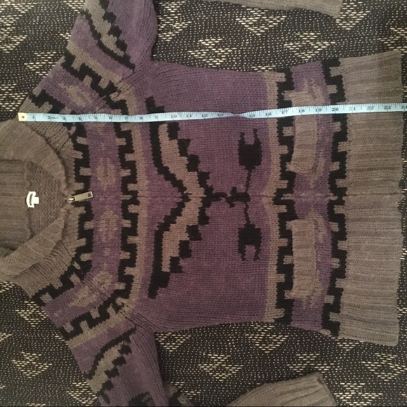 Kismet Zipper Sweater Purple Black Grey Size Med - Picture 8 of 11